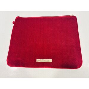 Tartan & Twine Large Velvet Pouch Burgundy
